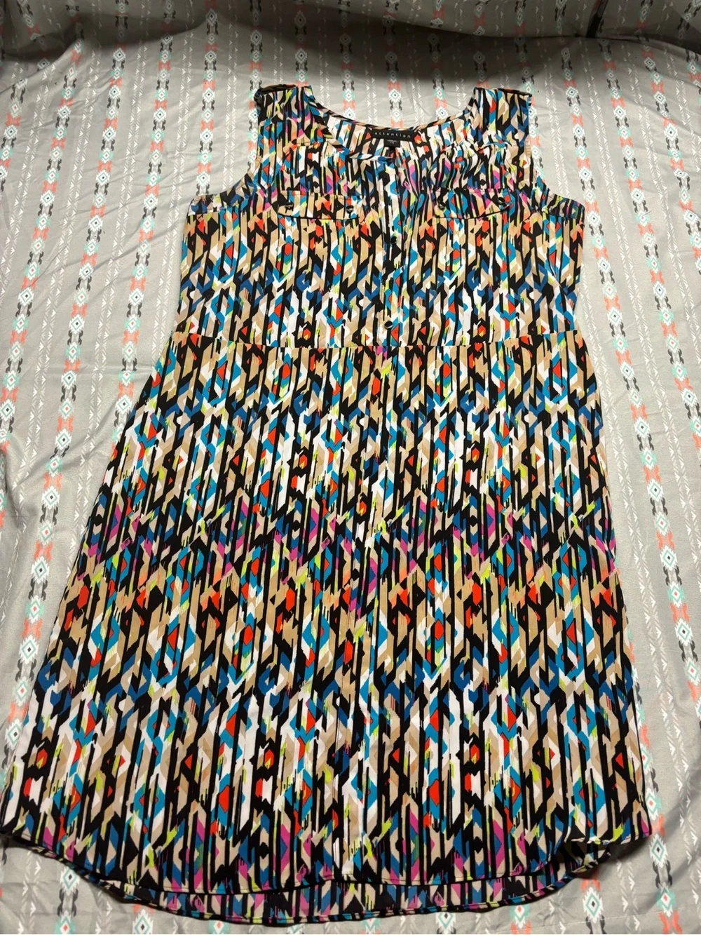 🍄attention Multicolor Geometric Dress - Picture 1 of 2
